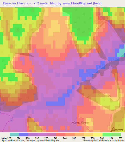 Byakovo,Russia Elevation Map