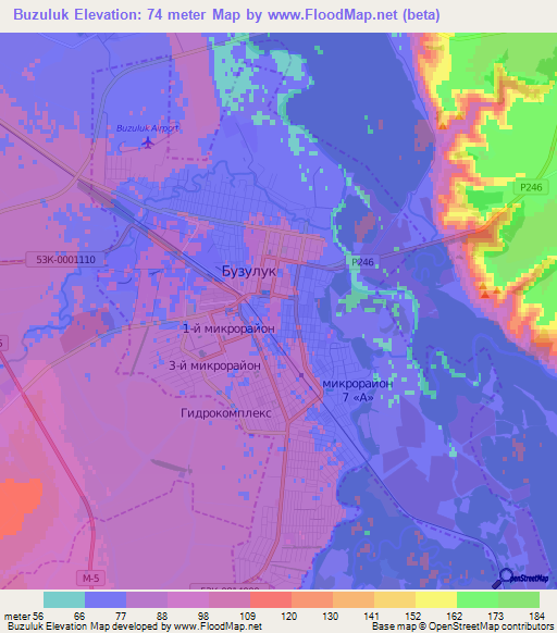 Buzuluk,Russia Elevation Map