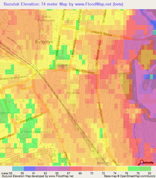 Buzuluk,Russia Elevation Map