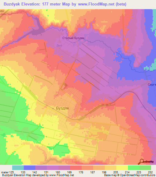 Buzdyak,Russia Elevation Map