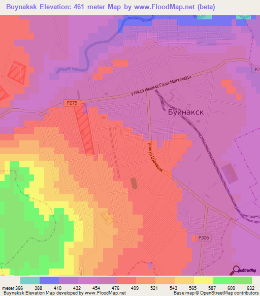 Buynaksk,Russia Elevation Map