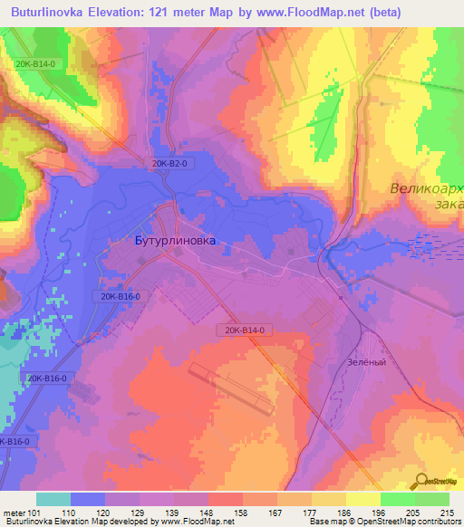 Buturlinovka,Russia Elevation Map