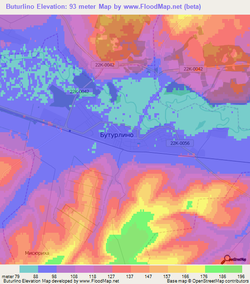 Buturlino,Russia Elevation Map