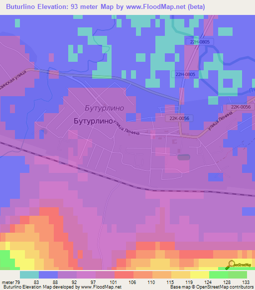 Buturlino,Russia Elevation Map