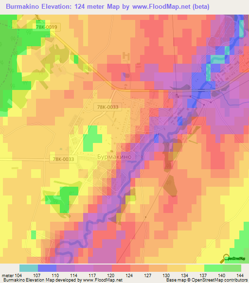 Burmakino,Russia Elevation Map