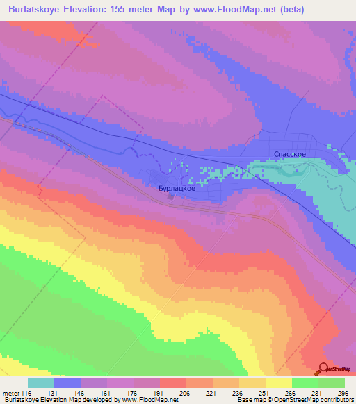 Burlatskoye,Russia Elevation Map