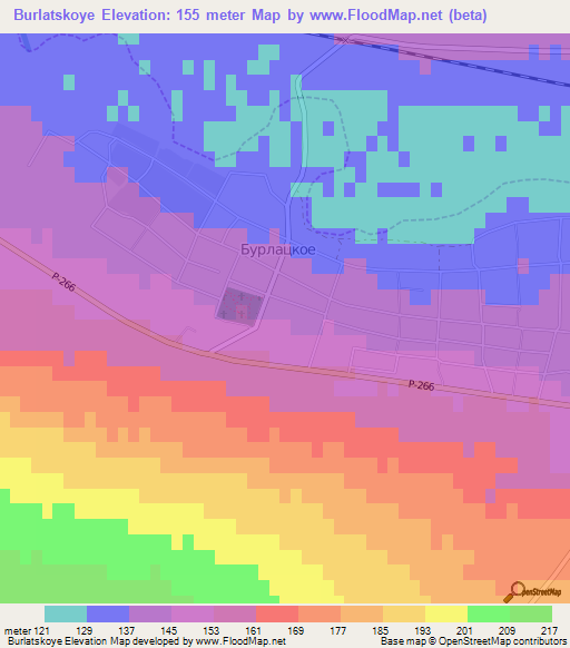 Burlatskoye,Russia Elevation Map