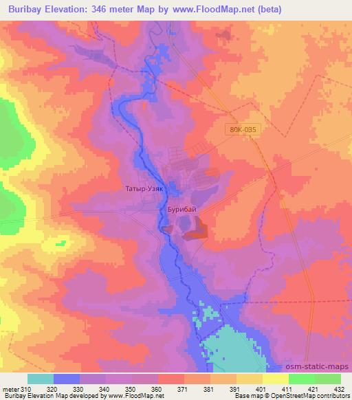 Buribay,Russia Elevation Map