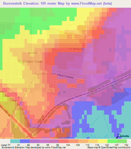 Burevestnik,Russia Elevation Map