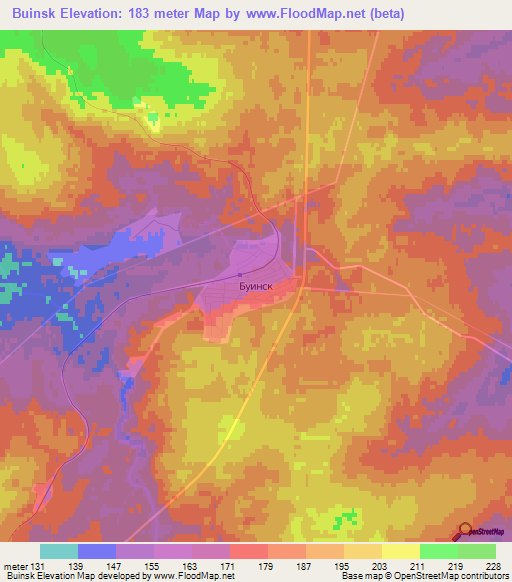 Buinsk,Russia Elevation Map