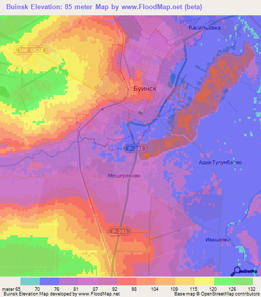 Buinsk,Russia Elevation Map