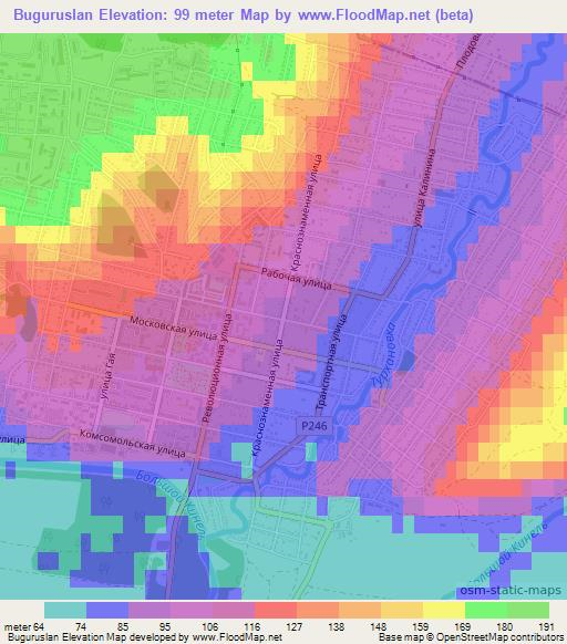 Buguruslan,Russia Elevation Map