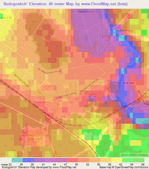 Budogoshch',Russia Elevation Map