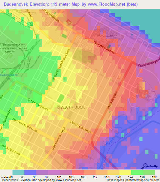 Budennovsk,Russia Elevation Map