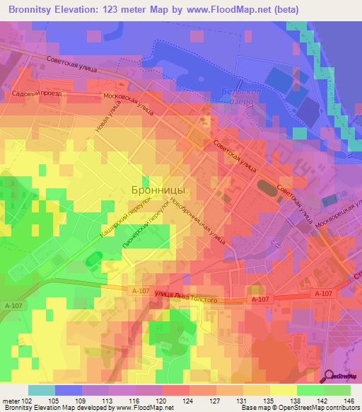 Bronnitsy,Russia Elevation Map