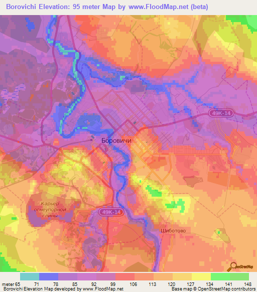 Borovichi,Russia Elevation Map