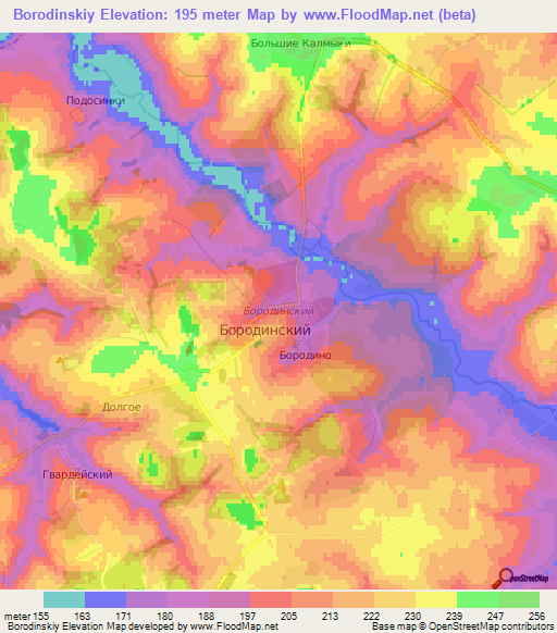 Borodinskiy,Russia Elevation Map