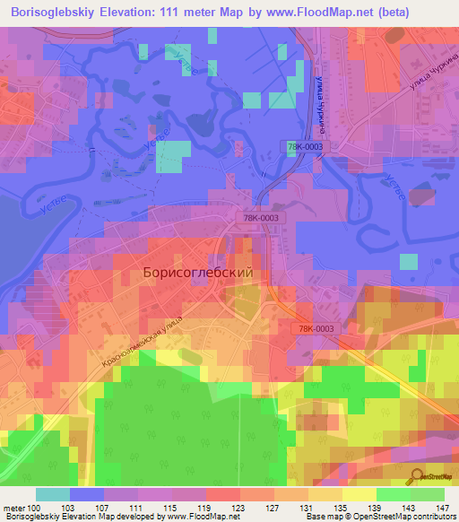 Borisoglebskiy,Russia Elevation Map