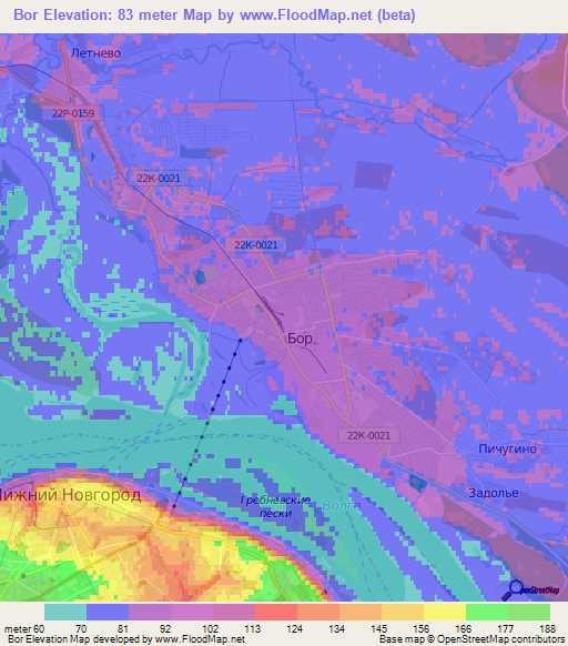 Bor,Russia Elevation Map