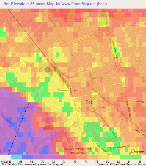 Bor,Russia Elevation Map