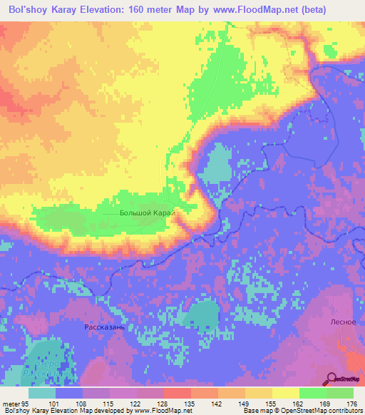 Bol'shoy Karay,Russia Elevation Map