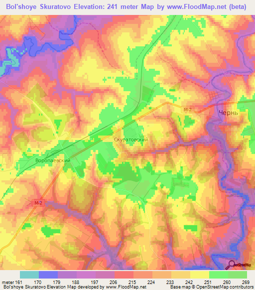 Bol'shoye Skuratovo,Russia Elevation Map