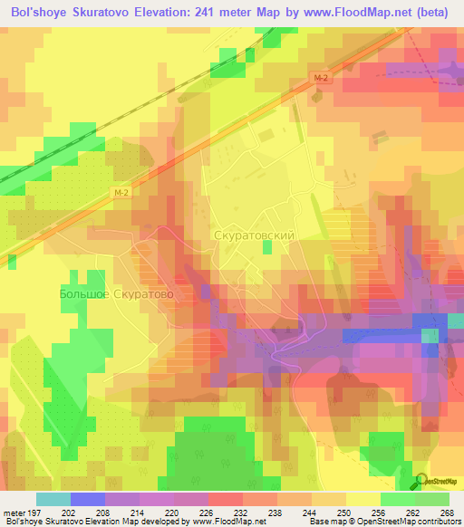 Bol'shoye Skuratovo,Russia Elevation Map