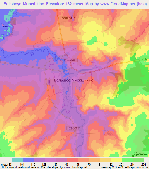 Bol'shoye Murashkino,Russia Elevation Map