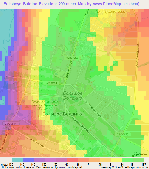 Bol'shoye Boldino,Russia Elevation Map