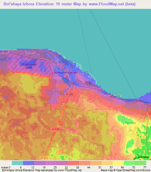 Bol'shaya Izhora,Russia Elevation Map