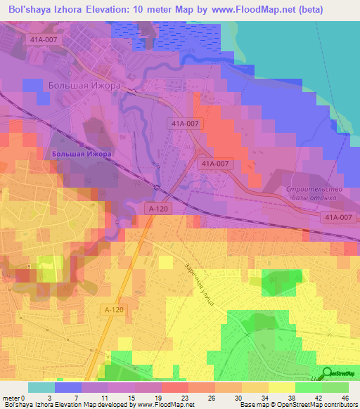 Bol'shaya Izhora,Russia Elevation Map