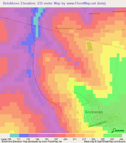 Bolokhovo,Russia Elevation Map