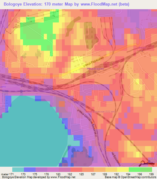 Bologoye,Russia Elevation Map