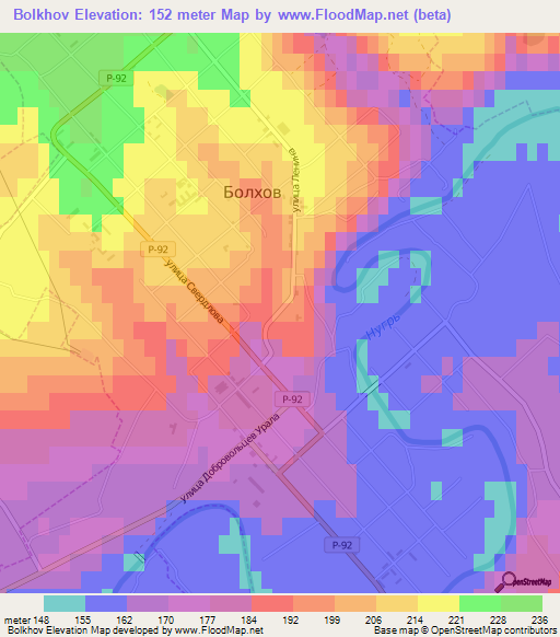 Bolkhov,Russia Elevation Map