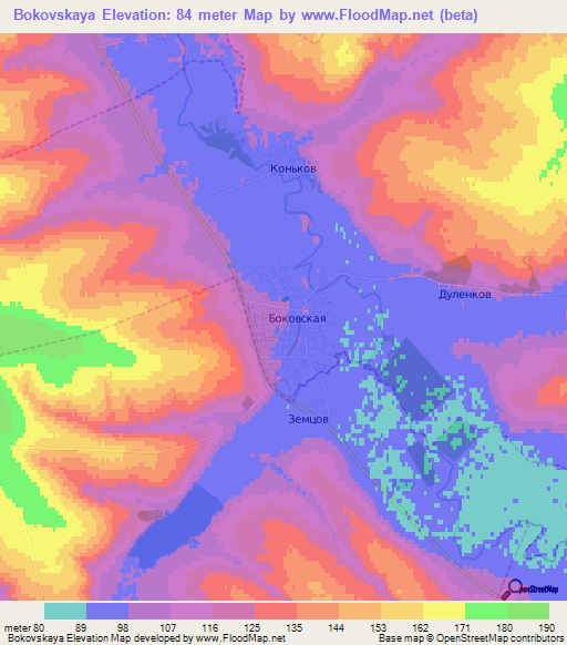 Bokovskaya,Russia Elevation Map