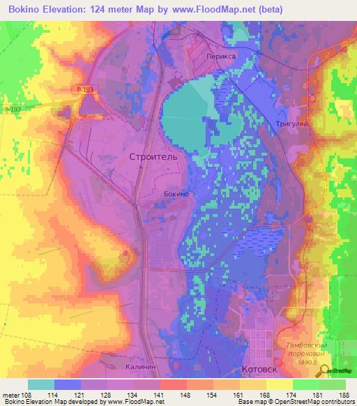 Bokino,Russia Elevation Map