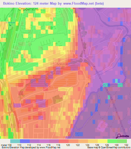 Bokino,Russia Elevation Map