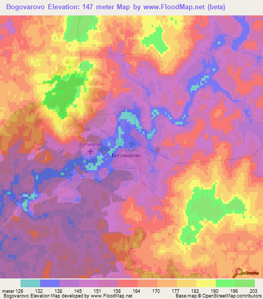 Bogovarovo,Russia Elevation Map