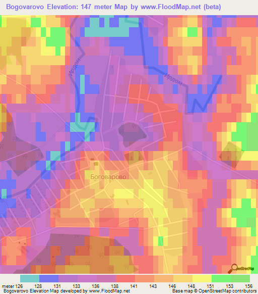 Bogovarovo,Russia Elevation Map