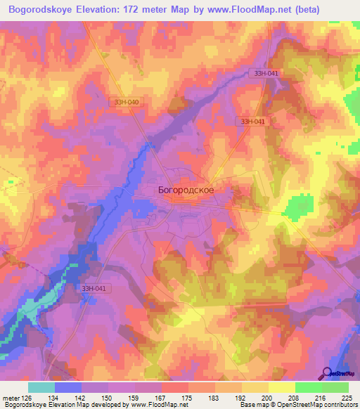 Bogorodskoye,Russia Elevation Map