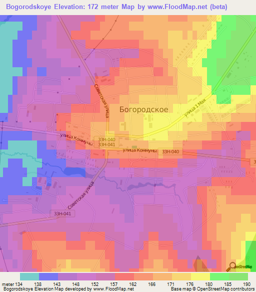 Bogorodskoye,Russia Elevation Map