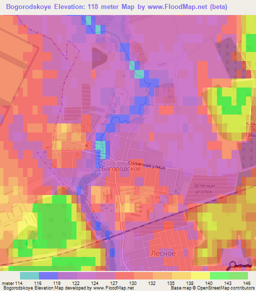 Bogorodskoye,Russia Elevation Map