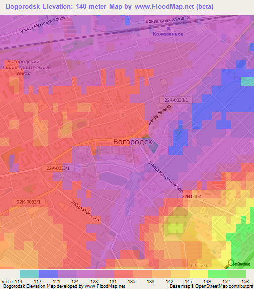 Bogorodsk,Russia Elevation Map