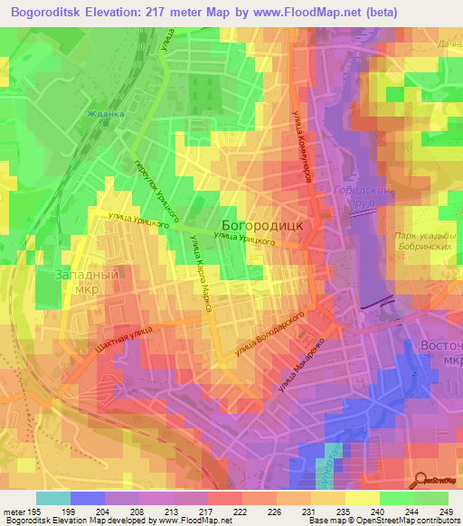 Bogoroditsk,Russia Elevation Map