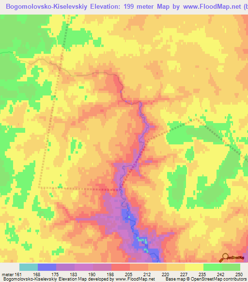 Bogomolovsko-Kiselevskiy,Russia Elevation Map