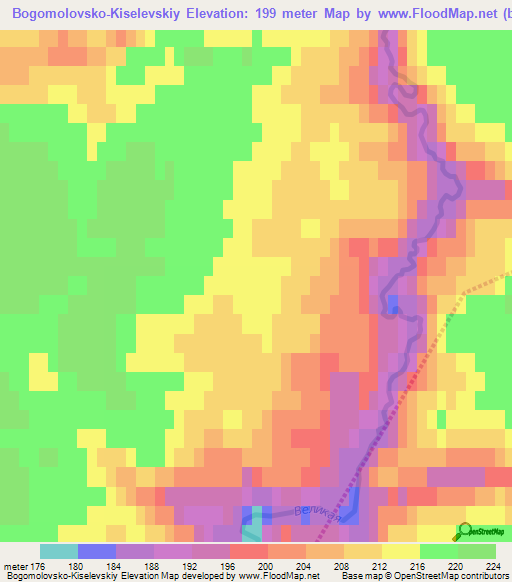 Bogomolovsko-Kiselevskiy,Russia Elevation Map