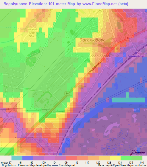 Bogolyubovo,Russia Elevation Map