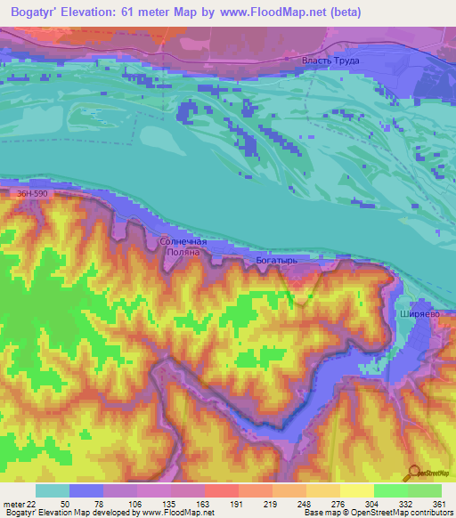 Bogatyr',Russia Elevation Map