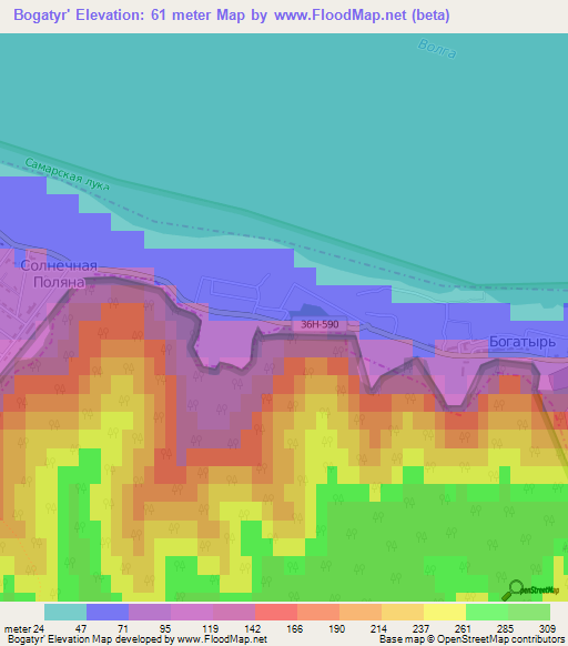 Bogatyr',Russia Elevation Map