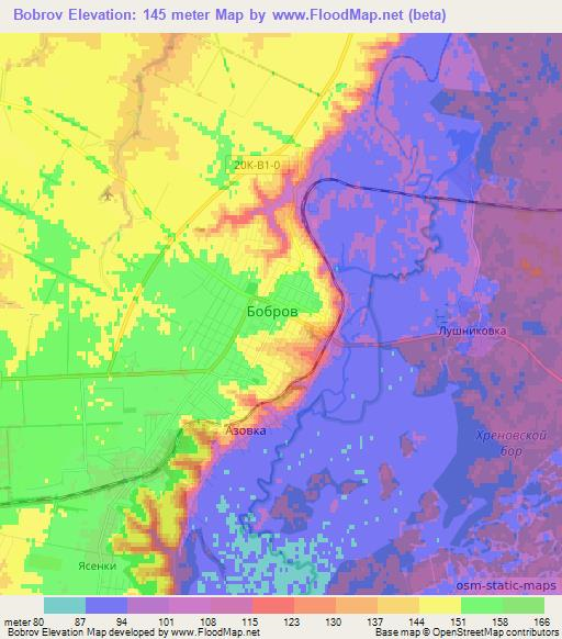 Bobrov,Russia Elevation Map